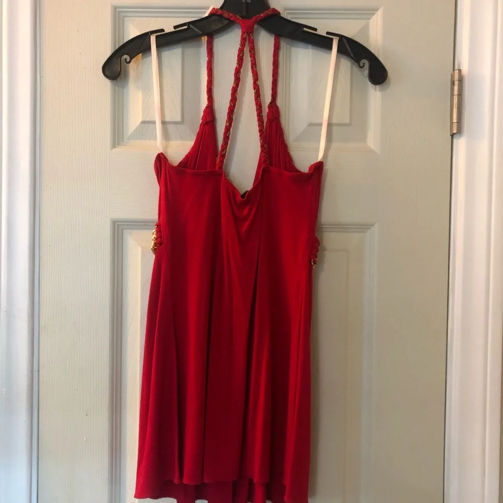Red Sky Top with gold chain belt - Picture 2 of 2